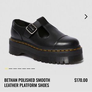 REAL Dr. Marten Bethan Polished Smooth Leather Platform Shoes